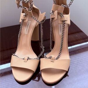 Casadei Beige Chain Detail Heels